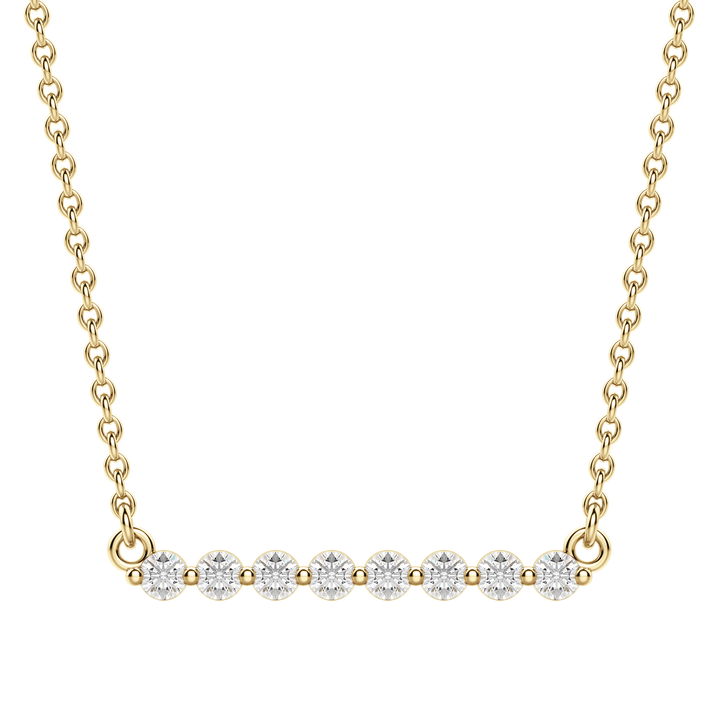0.24 CT Round Cut Moissanite Shared Prong Necklace