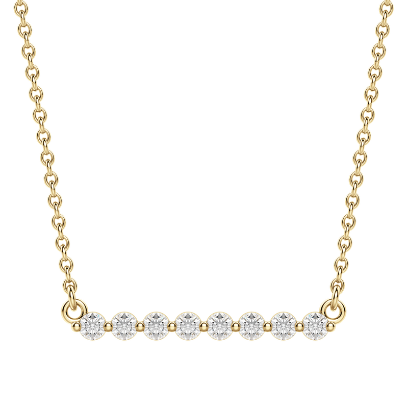 0.24 CT Round Cut Moissanite Shared Prong Necklace