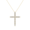 0.17 CT Round Cut Cross Pendant Moissanite Diamond Necklace