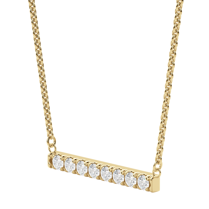 0.24 CT Round Cut Moissanite Bar Setting Necklace