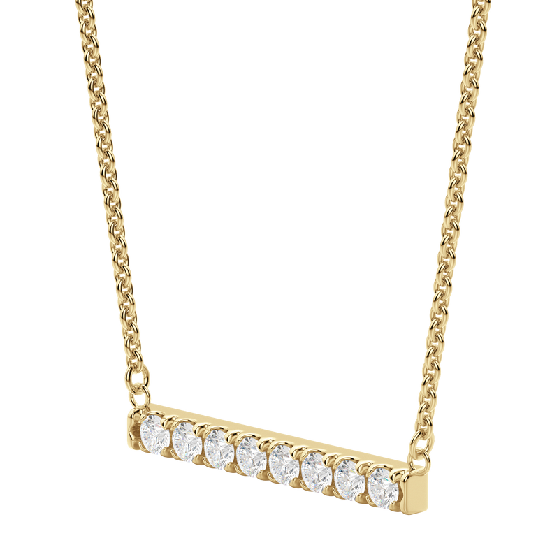 0.24 CT Round Cut Moissanite Bar Setting Necklace