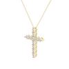 0.17 CT Round Cut Cross Pendant Moissanite Diamond Necklace