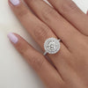 1.0ct Round Brilliant Cut Double Halo Moissanite Engagement Ring