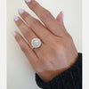 1.0ct Round Brilliant Cut Double Halo Moissanite Engagement Ring